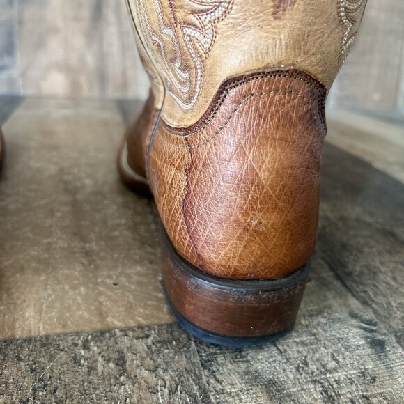 Lucchese CL1028 Ostrich Square Toe Western Cowboy Boots Mens 8.5 D - Picture 11 of 12